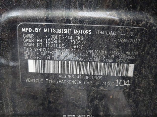 2017 MITSUBISHI MIRAGE G4 ML32F3FJ2HHF19305 Photo 8