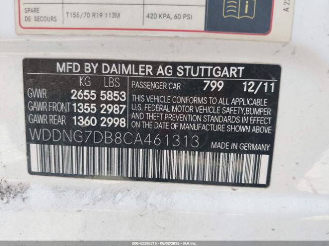 2012 MERCEDES-BENZ S 550 WDDNG7DB8CA461313 Photo 8