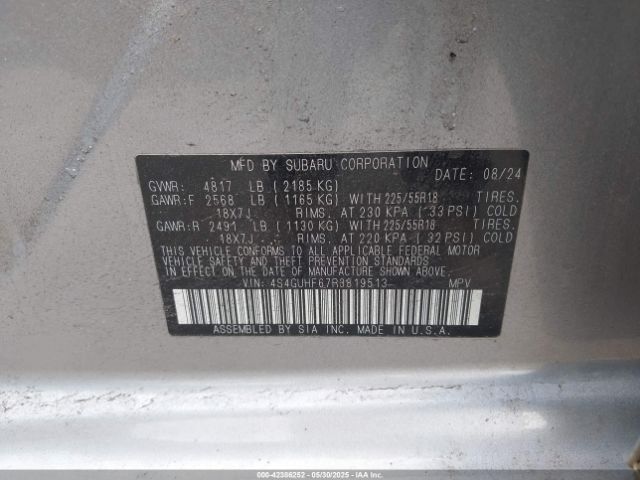 4S4GUHF67R3819513 Subaru Crosstrek Sport
