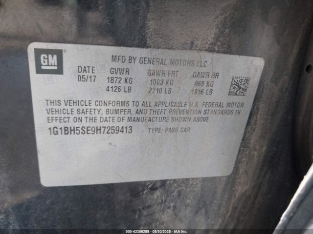 1G1BH5SE9H7259413 Chevrolet lh7 - urea, vgt, alum, cri