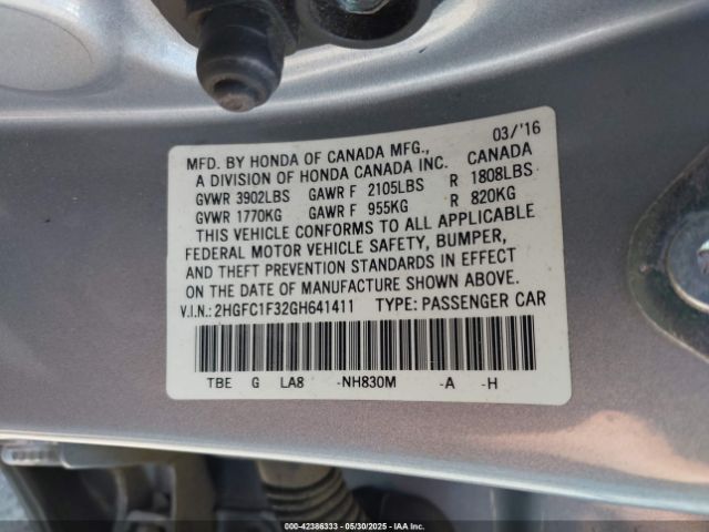 2HGFC1F32GH641411 Honda Civic Ex-t