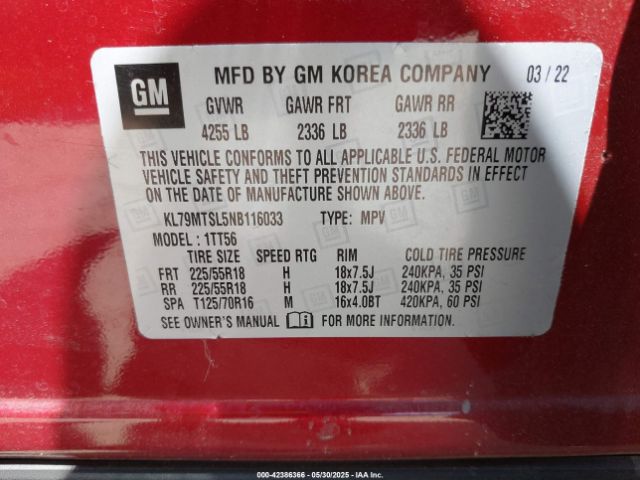 2022 CHEVROLET TRAILBLAZER KL79MTSL5NB116033 Photo 8