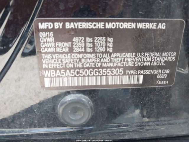 2016 BMW 528I WBA5A5C50GG355305 Photo 8