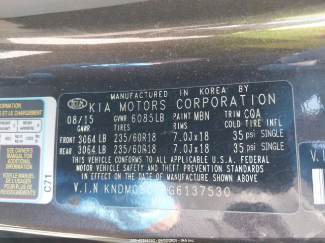 KNDMC5C18G6137530 KIA SEDONA EX
