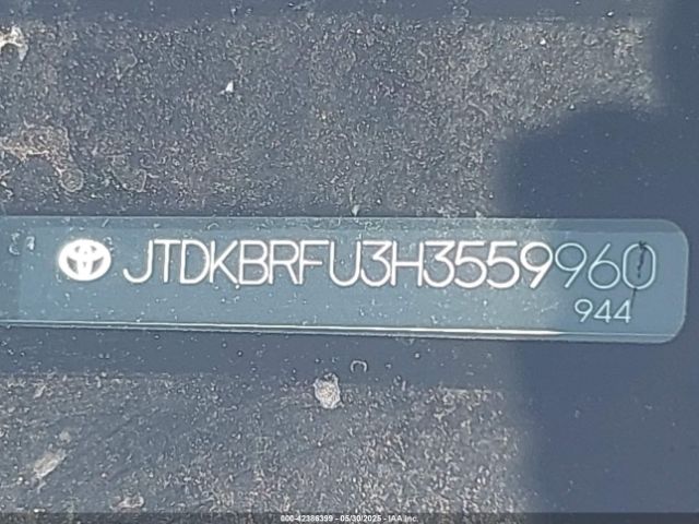 JTDKBRFU3H3559960 Toyota Prius Two