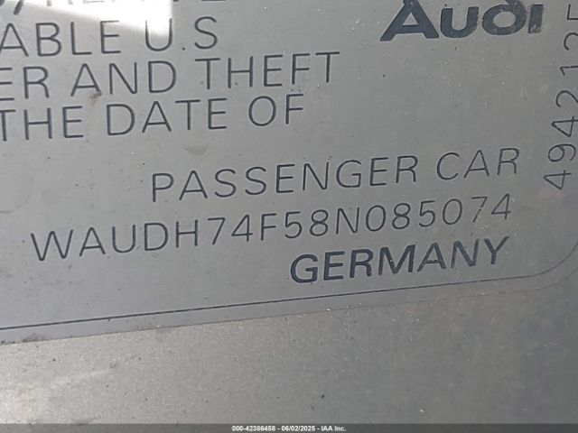2008 AUDI A6 WAUDH74F58N085074 Photo 8