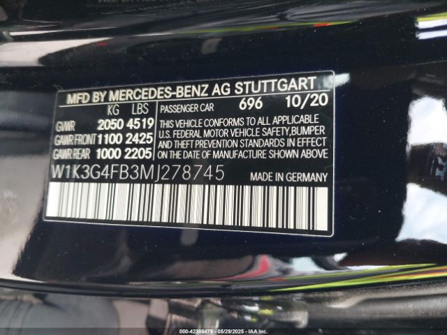 2021 MERCEDES-BENZ A 220 W1K3G4FB3MJ278745 Photo 8
