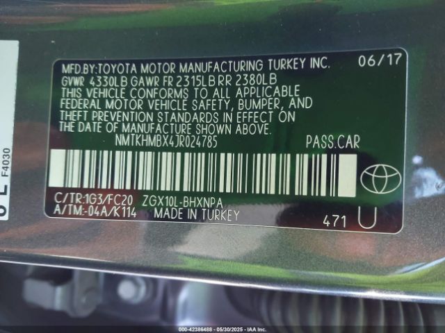 NMTKHMBX4JR024785 Toyota 3zr-fae