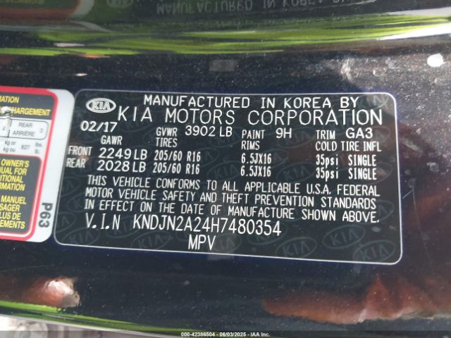 KNDJN2A24H7480354 KIA Soul