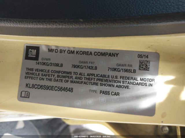 KL8CD6S90EC564648 Chevrolet Spark 1lt Auto