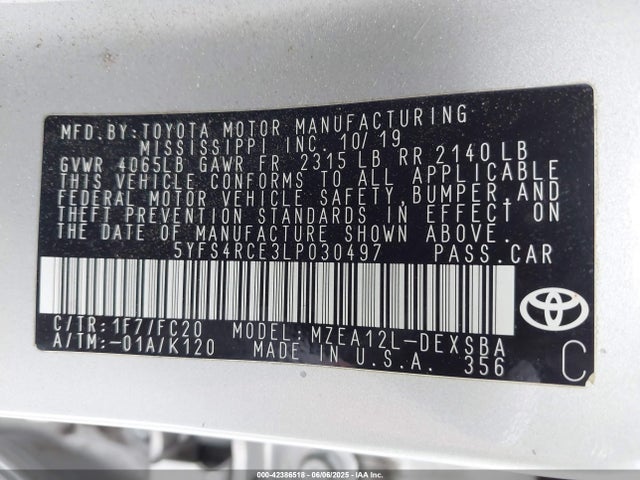 5YFS4RCE3LP030497 Toyota m20-fks