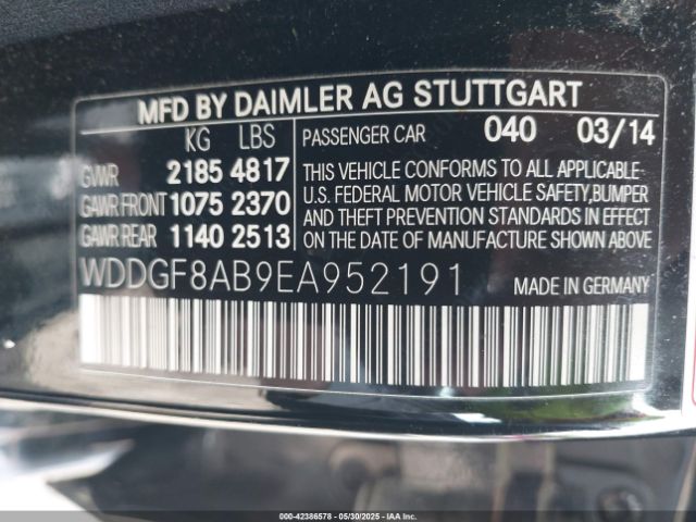 WDDGF8AB9EA952191 Mercedes-Benz 2014