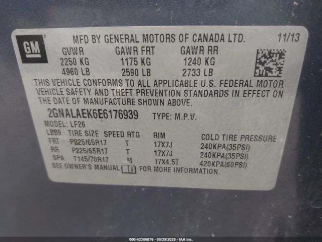 2GNALAEK6E6176939 Chevrolet EQUINOX LS