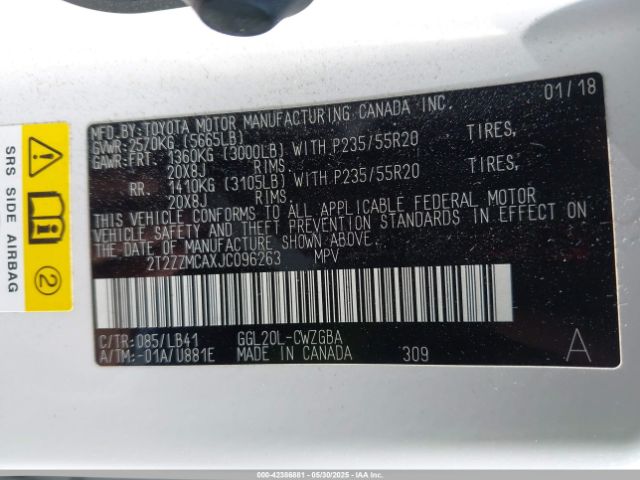 2018 LEXUS RX 350 2T2ZZMCAXJC096263 Photo 8