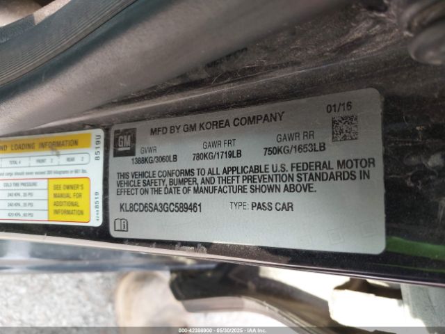 2016 CHEVROLET SPARK KL8CD6SA3GC589461 Photo 8