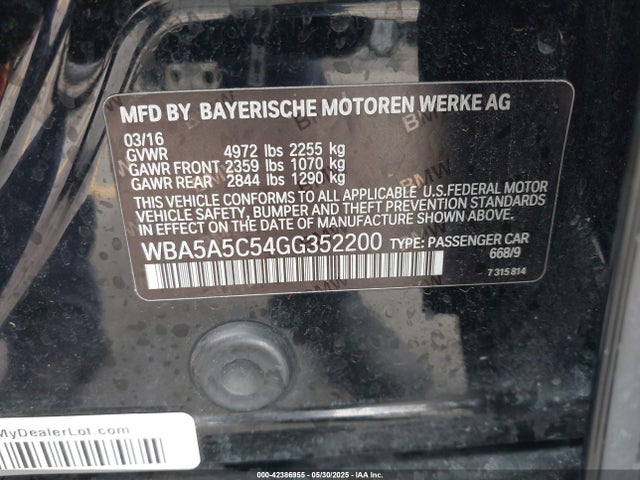WBA5A5C54GG352200 BMW 528I