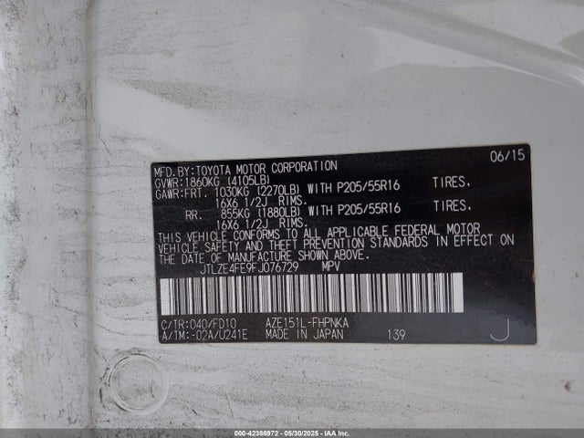 Scion 2az-fe 2015 JTLZE4FE9FJ076729 Image 9