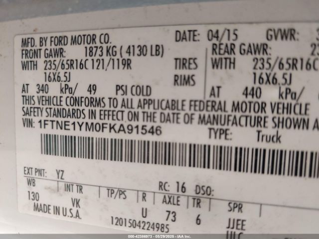 1FTNE1YM0FKA91546 Ford Transit-150