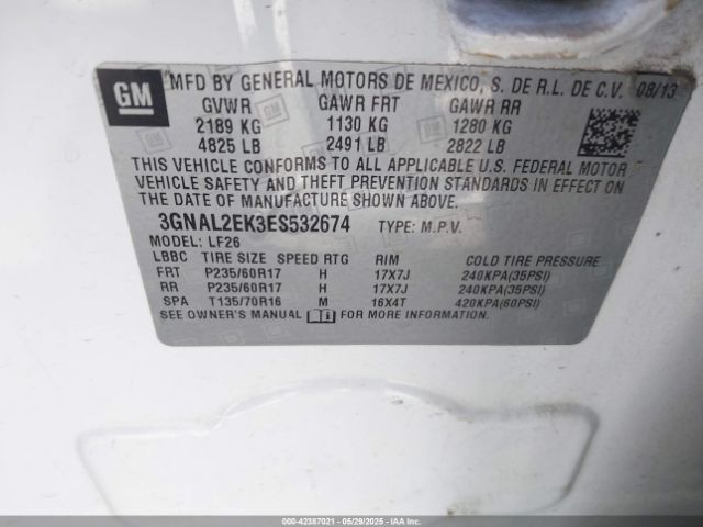 3GNAL2EK3ES532674 Chevrolet Captiva Sport 2ls