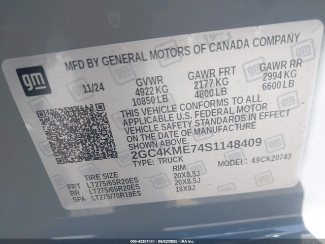2GC4KME74S1148409 Chevrolet l8t