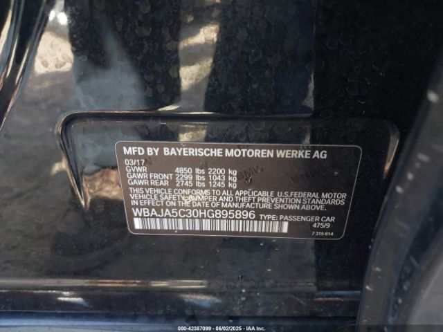 WBAJA5C30HG895896 BMW 530I