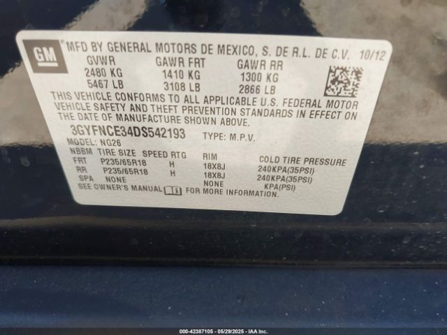 2013 CADILLAC SRX 3GYFNCE34DS542193 Photo 8