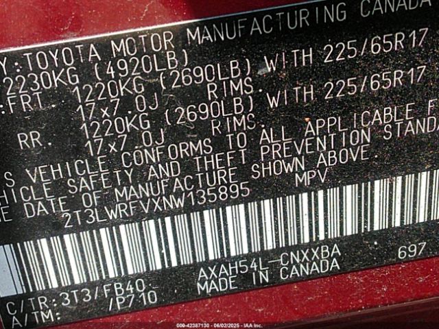 2022 TOYOTA RAV4 HYBRID 2T3LWRFVXNW135895 Photo 8