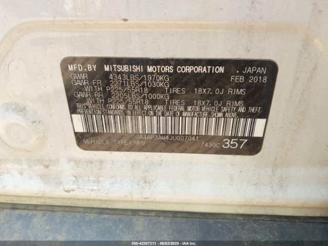 2018 MITSUBISHI OUTLANDER SPORT JA4AP3AU4JU007041 Photo 8