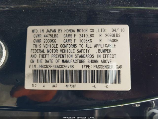 2010 ACURA TSX JH4CU2F64AC026768 Photo 8
