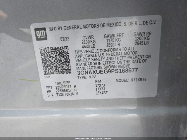 3GNAXUEG9PS168677 Chevrolet Equinox Awd Lt