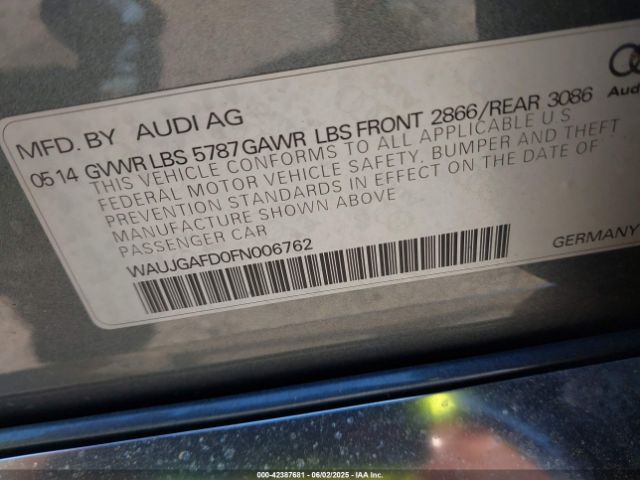 2015 AUDI A8 WAUJGAFD0FN006762 Photo 8