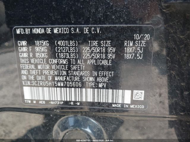 3CZRU5H15MM705606 Honda r18z9