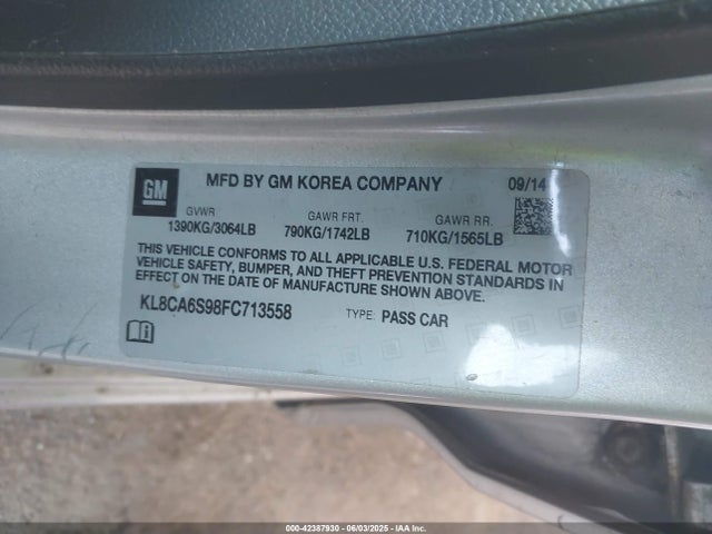Chevrolet Spark Ls Manual 2015 KL8CA6S98FC713558 Image 9