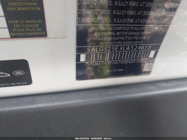 Land Rover aj133 s/c 2020 SALGS2SE5LA401791 Image 18
