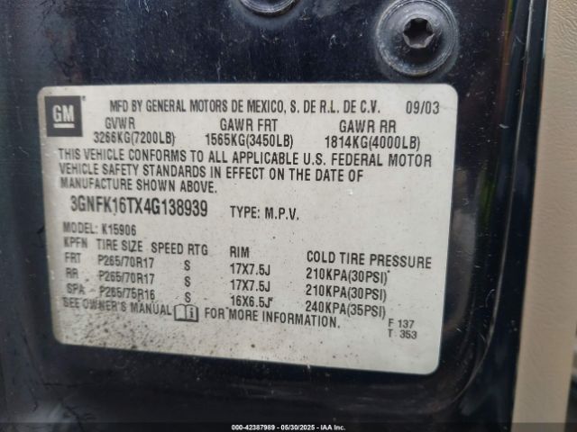 2002 CADILLAC ESCALADE 1GYEK63N32R101987 Photo 8