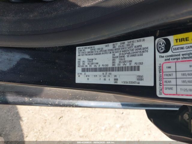 3FADP4BJ3HM153870 Ford FIESTA SE