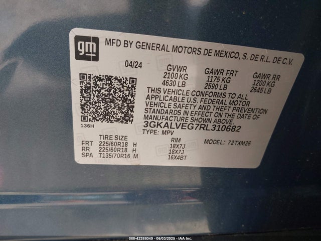 3GKALVEG7RL310682 GMC Terrain Awd Slt