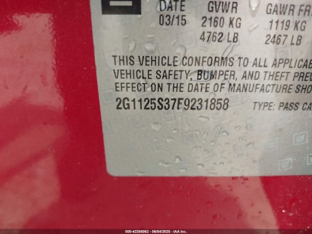 2015 CHEVROLET IMPALA 2G1125S37F9231858 Photo 8