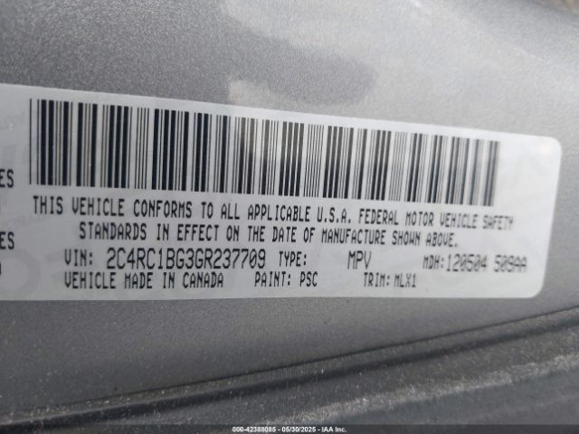 2016 CHRYSLER TOWN & COUNTRY 2C4RC1BG3GR237709 Photo 8