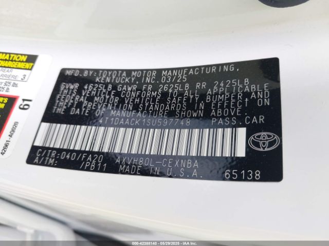 4T1DAACK1SU597748 Toyota CAMRY LE