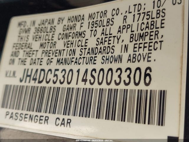 2004 ACURA RSX JH4DC53014S003306 Photo 8