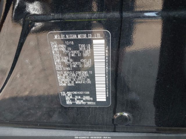 2019 NISSAN ARMADA JN8AY2ND1KX011088 Photo 8