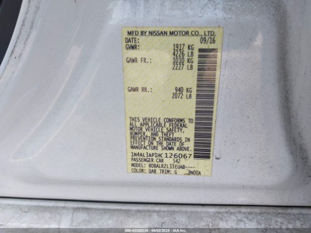 2017 NISSAN ALTIMA 1N4AL3AP1HC126067 Photo 8