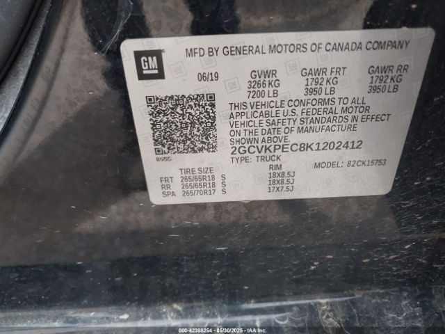 2019 CHEVROLET SILVERADO 1500 LD 2GCVKPEC8K1202412 Photo 8