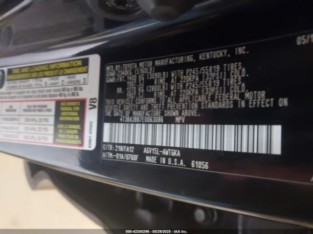 4T3BA3BB7EU063086 Toyota VENZA LE