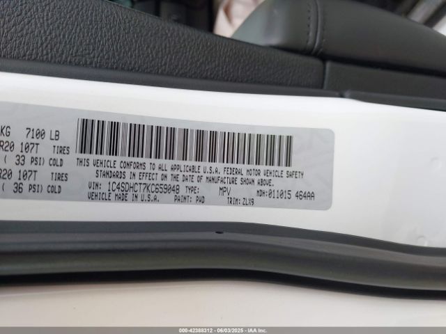 2019 DODGE DURANGO 1C4SDHCT7KC659048 Photo 8