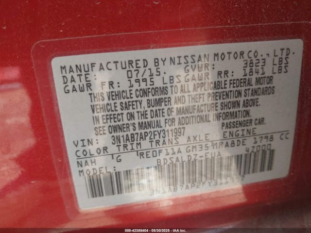 3N1AB7AP2FY311997 Nissan Sentra