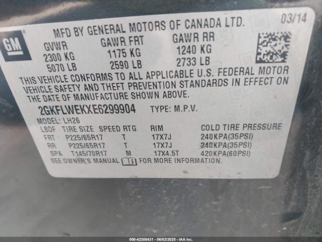 2GKFLWEKXE6299904 GMC Terrain Sle-2