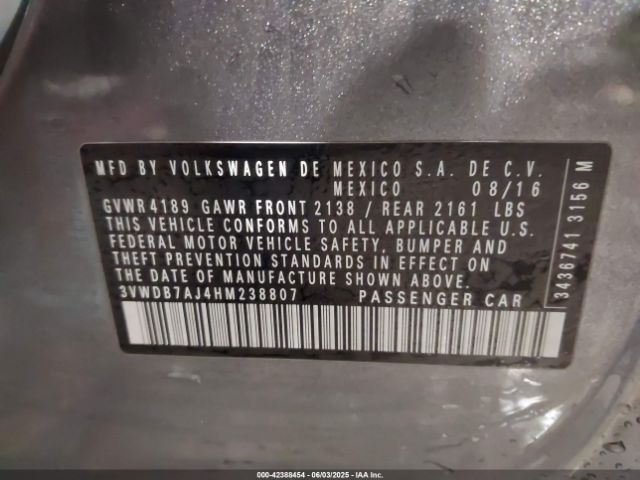 3VWDB7AJ4HM238807 Volkswagen 1.4 tsi
