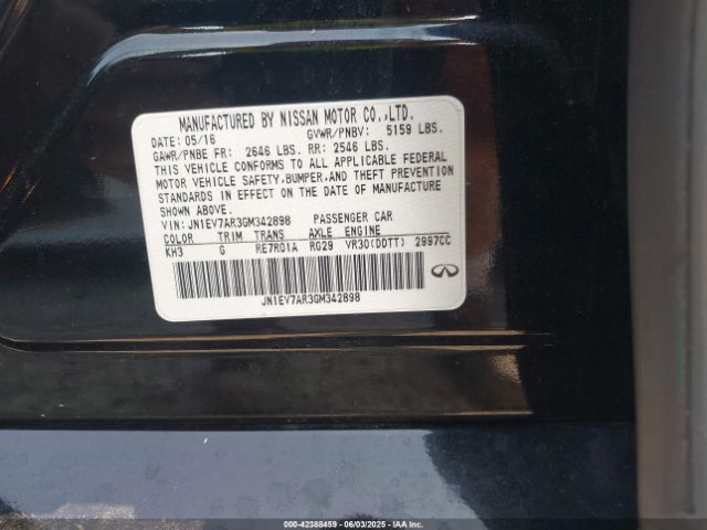 JN1EV7AR3GM342898 Infiniti Q50 3.0t Premium